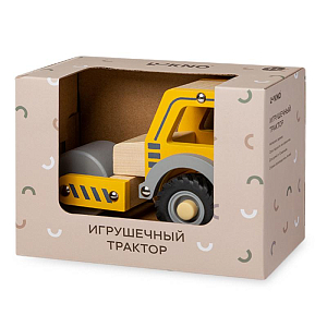 Игрушечный трактор с катком LUKNO, жёлтый